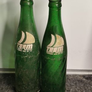 Dos Botellas Antiguas de Teem Verdes - imagen 2