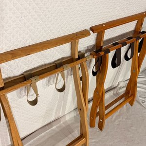 Portaequipajes Plegables de Madera con Cintas de Tela - imagen 2