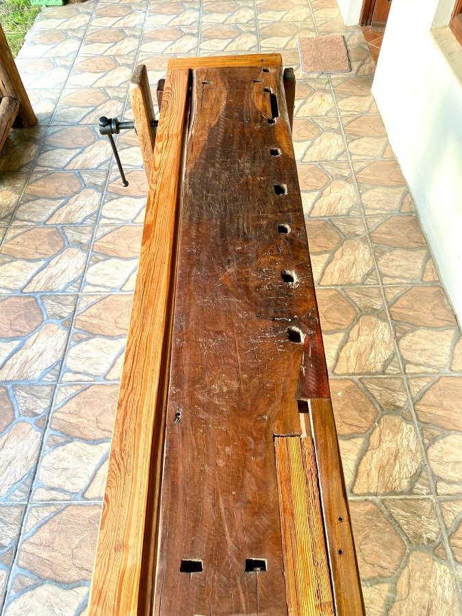Banco carpintero antiguo de madera - imagen 7