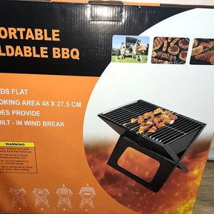 Parrillero Plegable Portátil BBQ Negro Doble Rejilla Nuevo en Caja - imagen 5