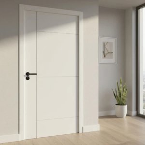 Puerta Interior Blanca Desarmada con Marco, Cerradura y Accesorios - imagen 2
