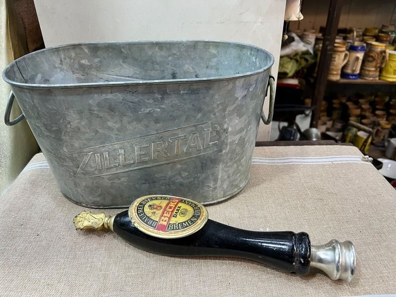 Conjunto Cervecero Beck's: Balde Galvanizado y Tirador de Cerveza