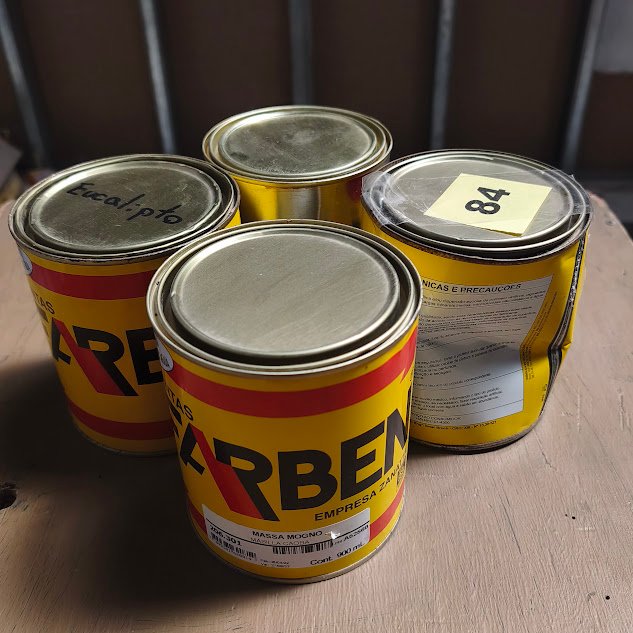 Lote de 4 Latas de Masilla Coloreada Farben Eucalipto, Imbuia y Cerejeira