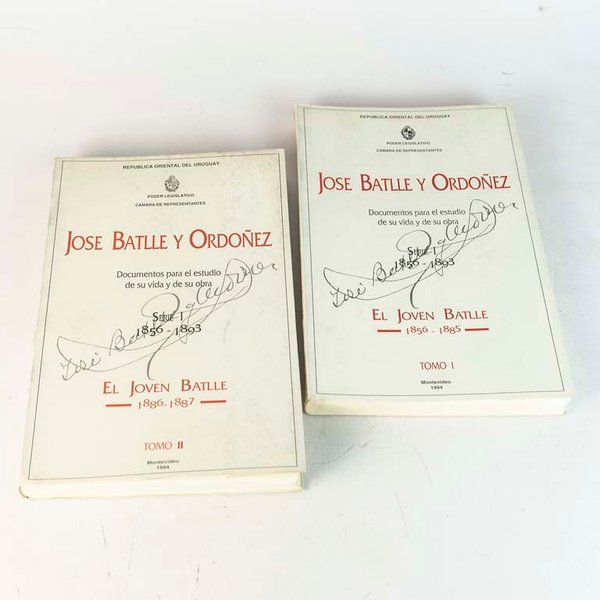 2 Tomos José Batlle y Ordóñez: Documentos para el Estudio de su Vida y Obra (1856-1885)