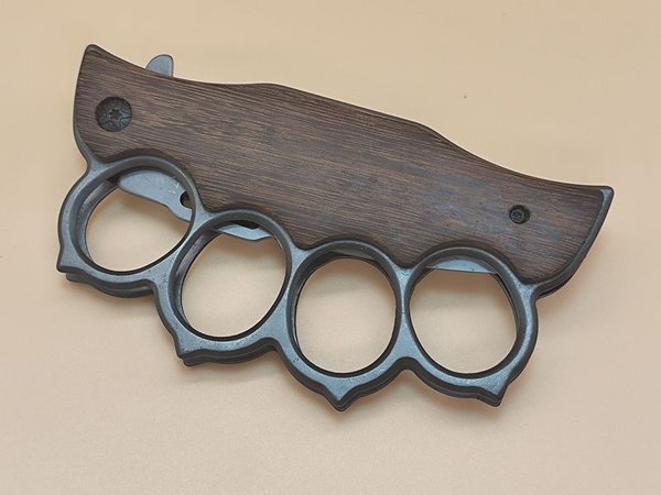 Navaja Táctica Plegable con Estructura Metálica y Empuñadura de Madera - imagen 11