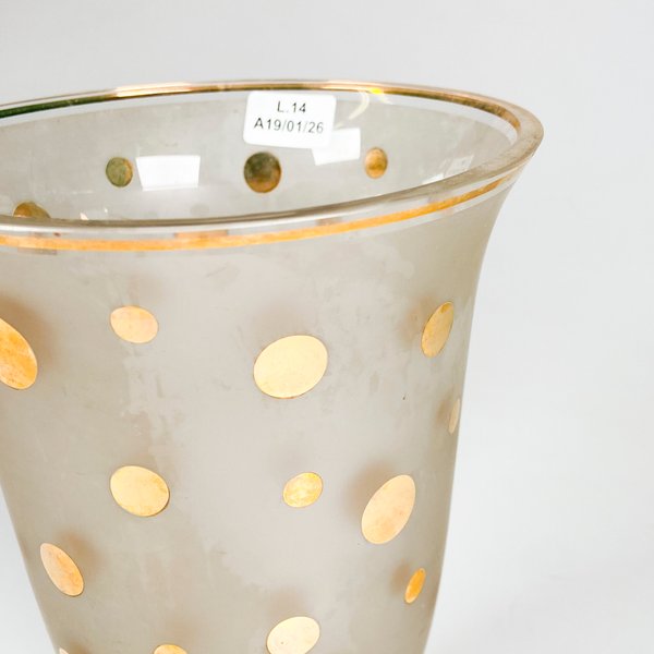 Florero en cristal y realces en oro, alto 22cm. - imagen 3