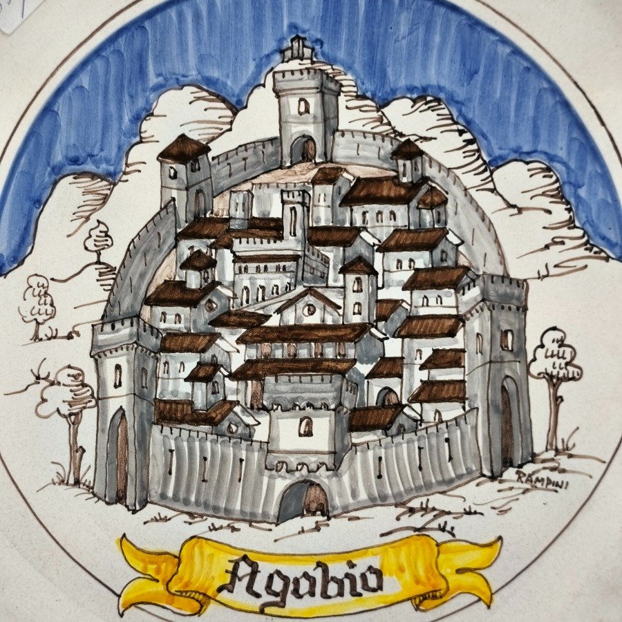 Plato decorativo en cerámica pintado a mano firmado 'Rampini' - imagen 4