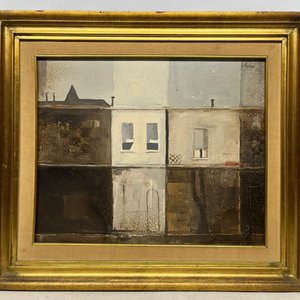 Oleo sobre tela "Fachada" de Jorge Ruano, 1982 - imagen 2