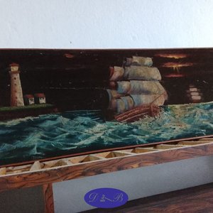 Lote anterior: Óleo sobre tela: Barco y Faro en Mar Tempestuoso, Enmarcado