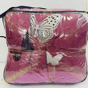 Acolchado Reversible Dos Plazas con Diseño de Mariposas - imagen 1