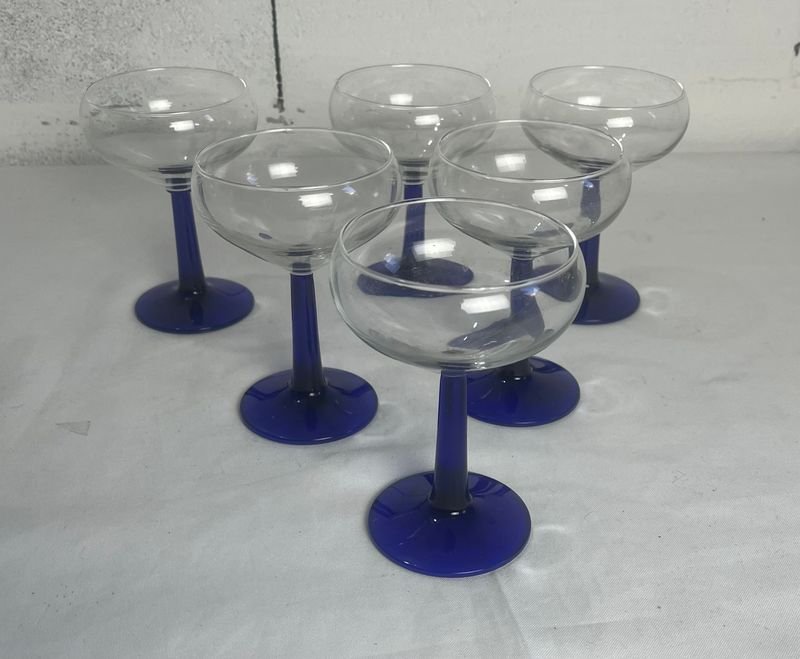 Juegos de copas de vidrio azul - imagen 8