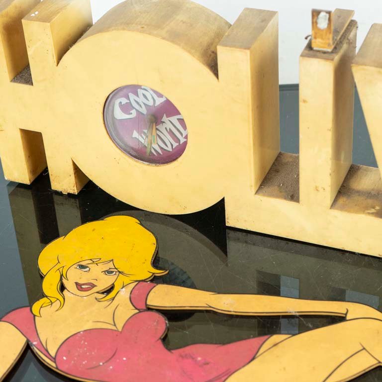 Cartel con reloj Hollywood en excelente condición - imagen 2