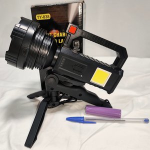 Linterna LED Recargable Crew TY-838 con Luz de Obra Lateral y Trípode - imagen 2