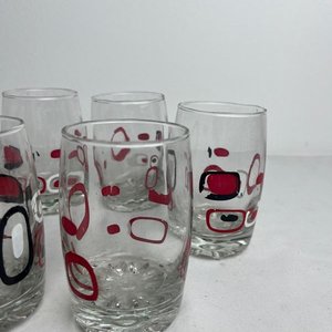 Juego de 6 Vasos de Vidrio Pintados a Mano con Diseño Abstracto - imagen 3