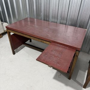 Escritorio de Madera Rojo con 3 Cajones y Extensión Lateral - imagen 5