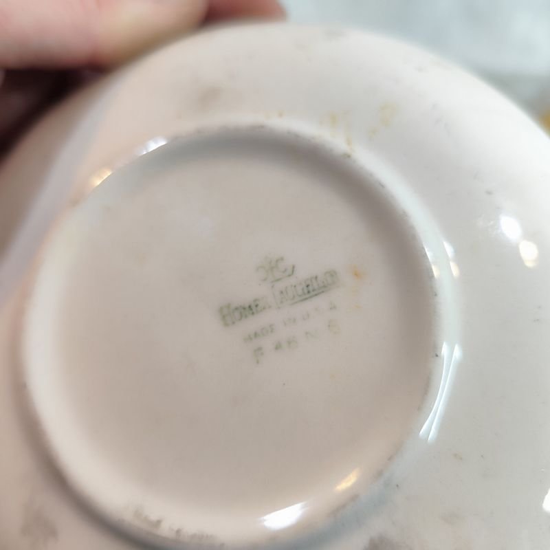 Set de té bañado en oro 22 kt. - Hermoso conjunto de porcelana - imagen 9