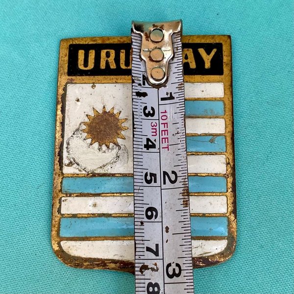 Antiguo escudo de Uruguay en bronce y esmalte - imagen 2
