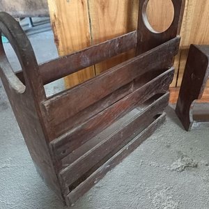 Par de Revisteros y Porta Rollo de Madera Rústica - imagen 6