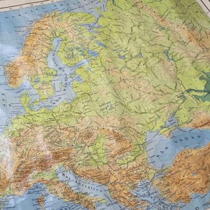 Gran Mapa Físico de Europa Peuser Antiguo - imagen 4
