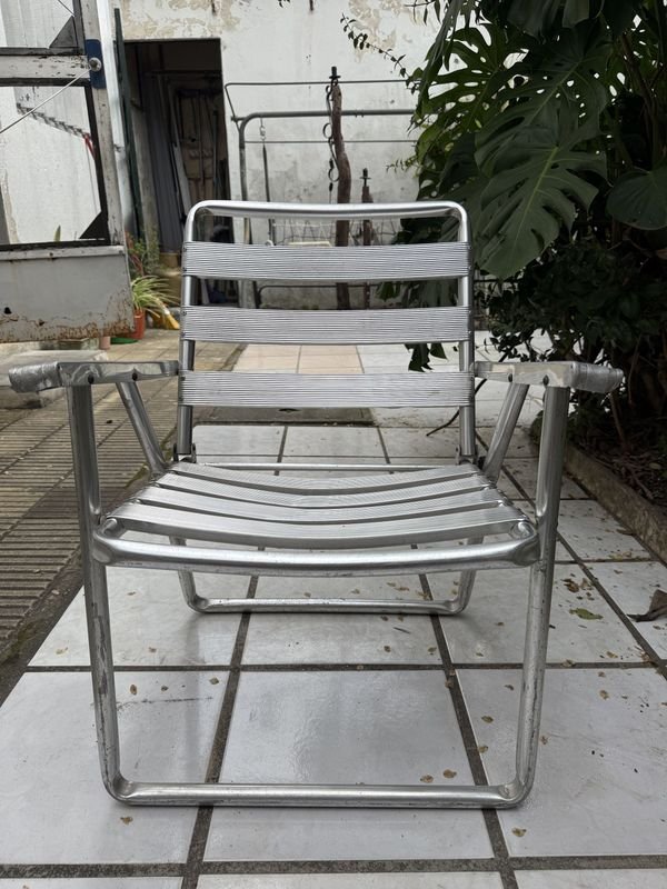 Silla Plegable de Aluminio Plateada
