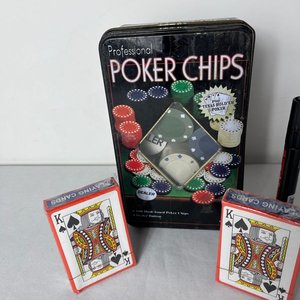 Set de Poker Profesional con Fichas y Cartas en Lata - imagen 5