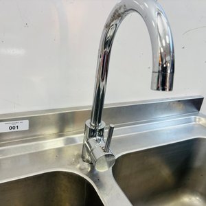 Mesada de Acero Inoxidable con Doble Bacha y Grifería - imagen 6