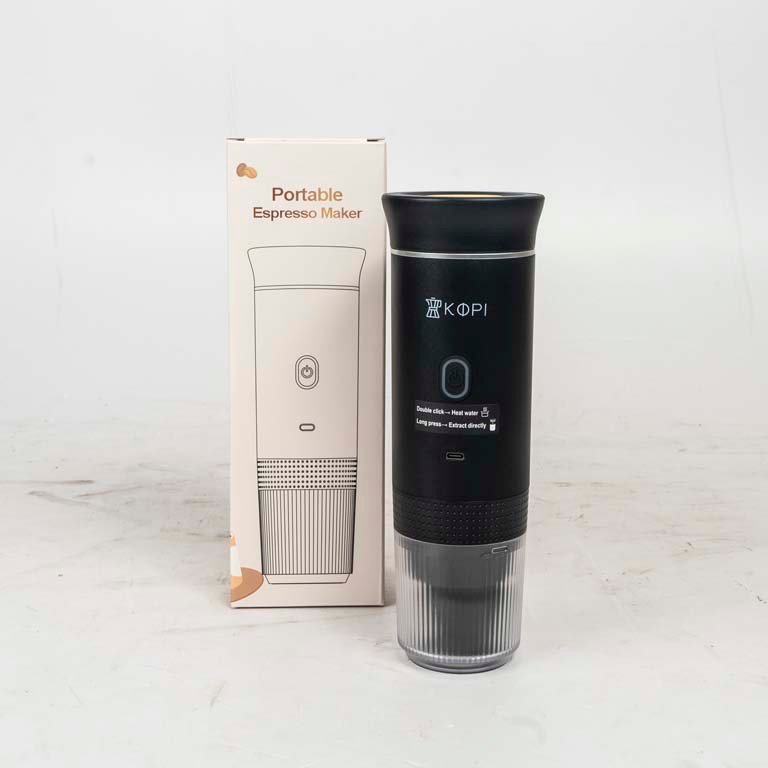 Cafetera y Molinillo Eléctrico Portátil Kopi Negro