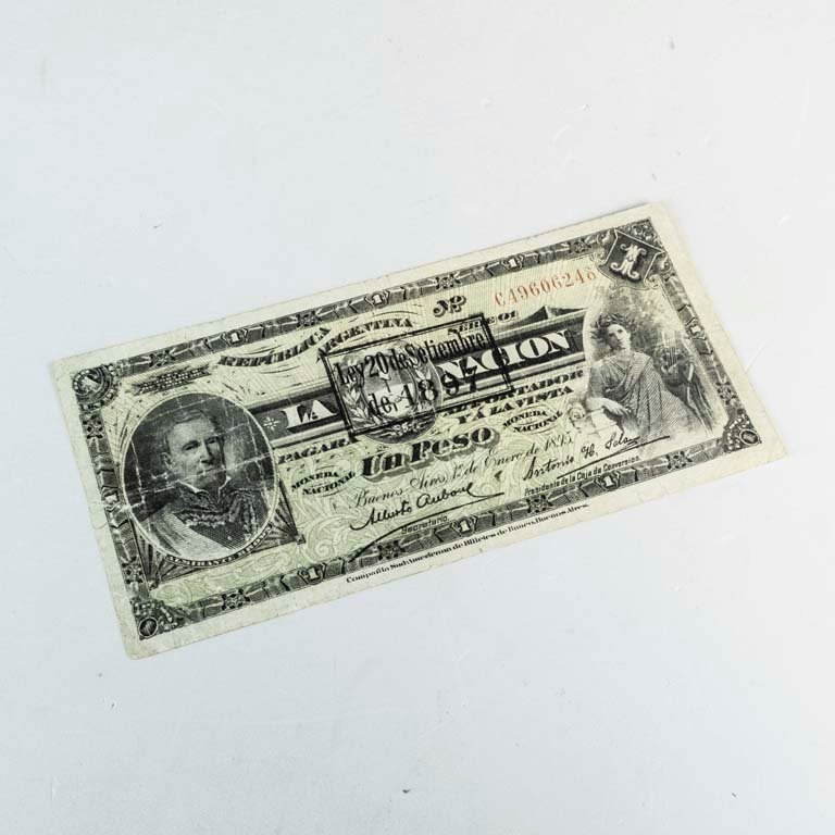 Billete de 1 Peso Argentino de 1897 del Banco de la Nación