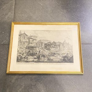 Lote anterior: Grabado "Veduta del Porto di Ripetta" Puerto Roma, Marco Dorado 76x58 cm