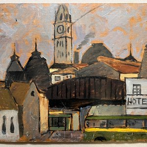 Walter Deliotti "Paisaje" Óleo sobre Cartón - 25 x 33 cm - imagen 2