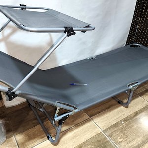 Reposera/Catre Plegable Gris con Techo y Múltiples Posiciones - Nueva en Caja - imagen 5