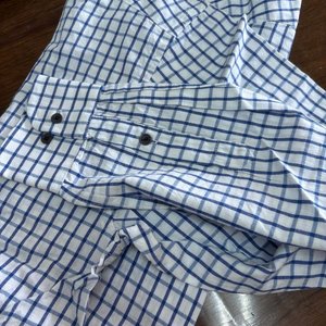 Camisa Hombre American Crew Talle XXL Cuadros Celeste y Blanco - imagen 3