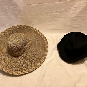 Lote de 2 Sombreros: Capelina de Paja y Negro de Fieltro - imagen 3