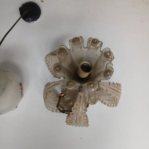 Colgante de Opalina con Flores y Colgante de Vidrio Estilo Hoja - imagen 2