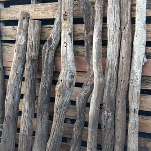 Lote de 9 Postes de Madera Dura Rústica - imagen 4
