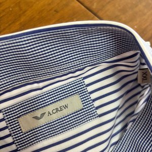 Camisa A. Crew Rayada Azul y Blanca Talle XXL Nueva - imagen 2