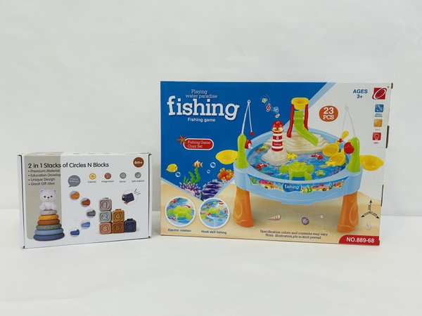 Mesa de Pesca Interactiva con Luces y Sonidos y Juego Didáctico 2 en 1 - imagen 1