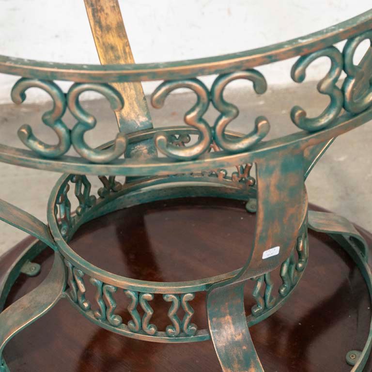 Base circular en hierro y madera para mesa de comedor - imagen 2