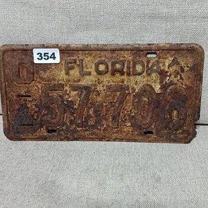 Lote anterior: Matrícula Antigua de Florida con Desgaste y Óxido