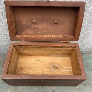 Caja de Herramientas Antigua de Madera Marrón - imagen 2