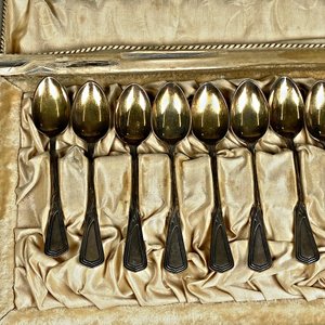 Estuche con 12 Cucharitas de Té Metálicas Estilo Art Decó - imagen 3