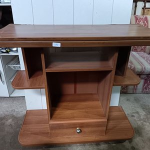 Mesa Rack de Madera Marrón con Cajón y Estantes - imagen 6