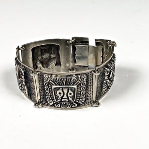 Brazalete de Plata con Diseño Azteca - imagen 2