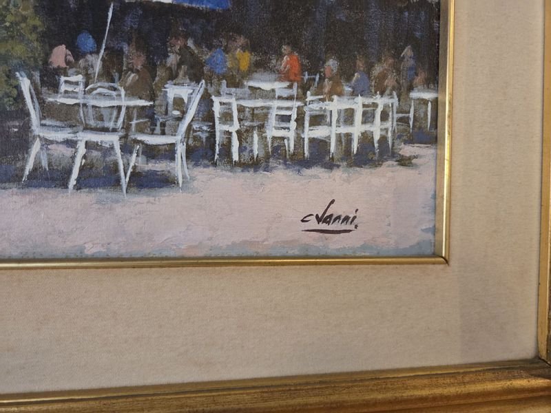Óleo del artista Cesar Vanni. Mercado del Puerto- Montevideo. - imagen 4