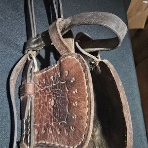 Freno de Caballo Antiguo Completo de Cuero y Metal - imagen 5