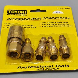 Set de 5 Acoples para Compresor Toyoki Profesional en Bronce - imagen 4