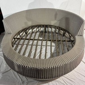 Gran Camastro Redondo de Ratan Sintético para 2 Plazas con Colchonetas y Almohadones - imagen 2