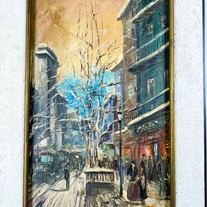 Cuadro oleo sobre fibra Port St Denis 63 x 34 - imagen 2