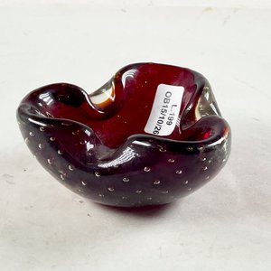 Cenicero de Murano Rubí con Burbujas - imagen 1