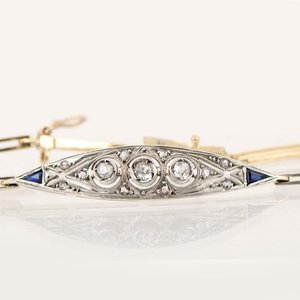 Pulsera de Oro 18k y Platino con Brillantes, Diamantes y Zafiros - imagen 2